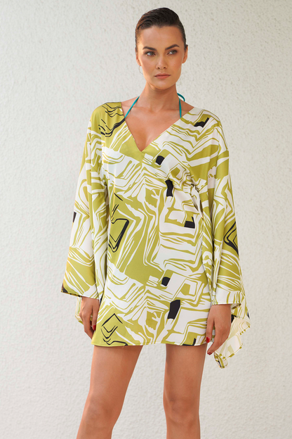 Lime Green Sateen Cover-Up