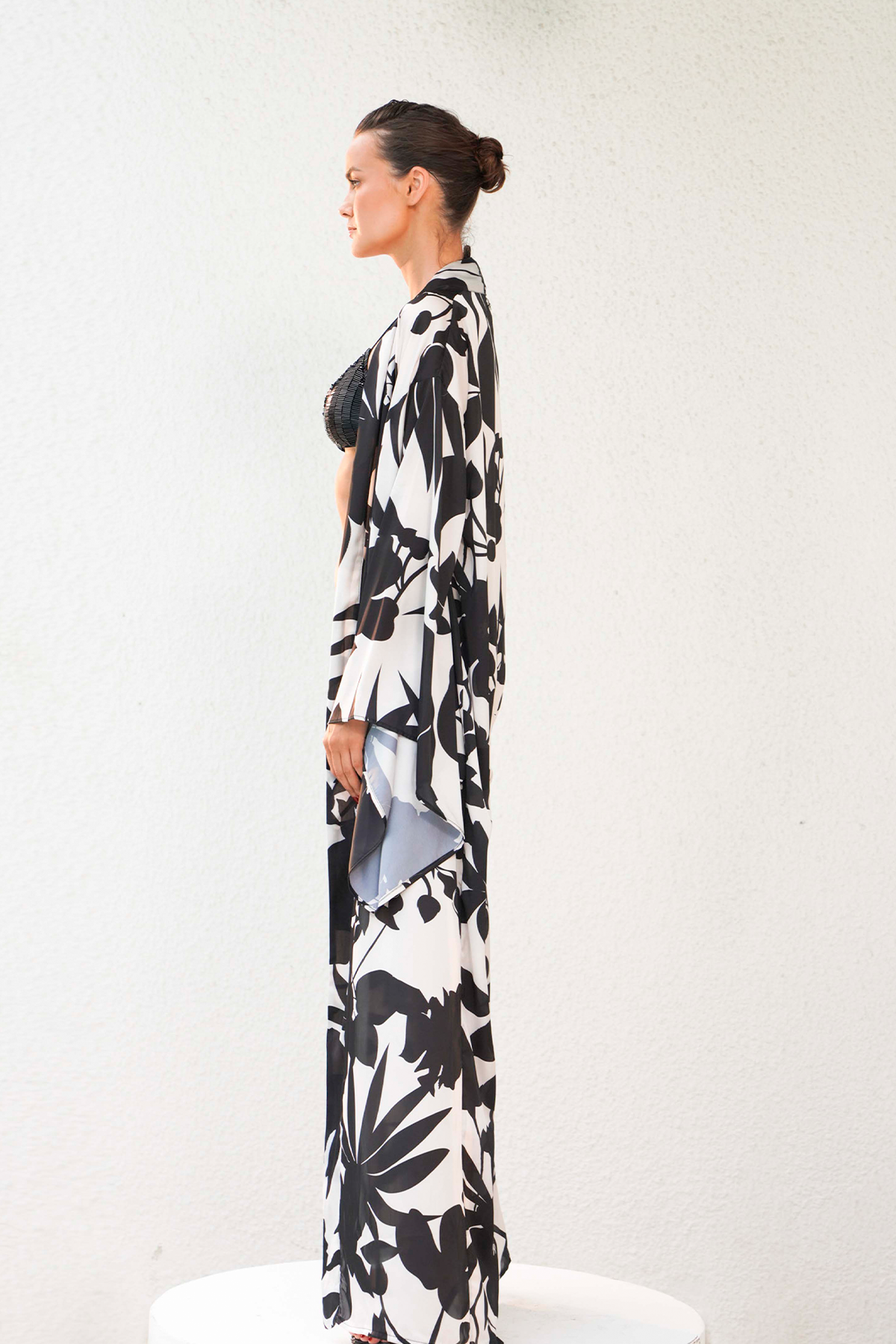 Black Sateen Kimono