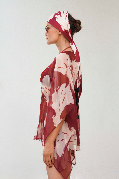 Terracotta Chiffon Kimono