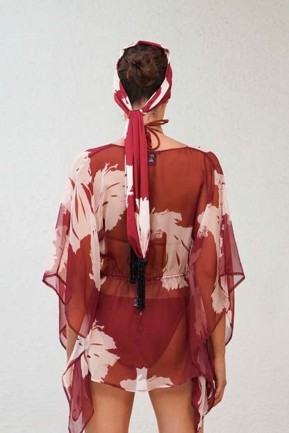 Terracotta Chiffon Kimono